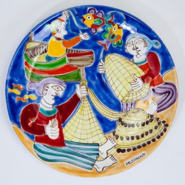 Piatto Tondo DS 25 cm Pescatori PT25DS-01 Piatto Tondo DS 25 cm Pescatori PT25DS-01